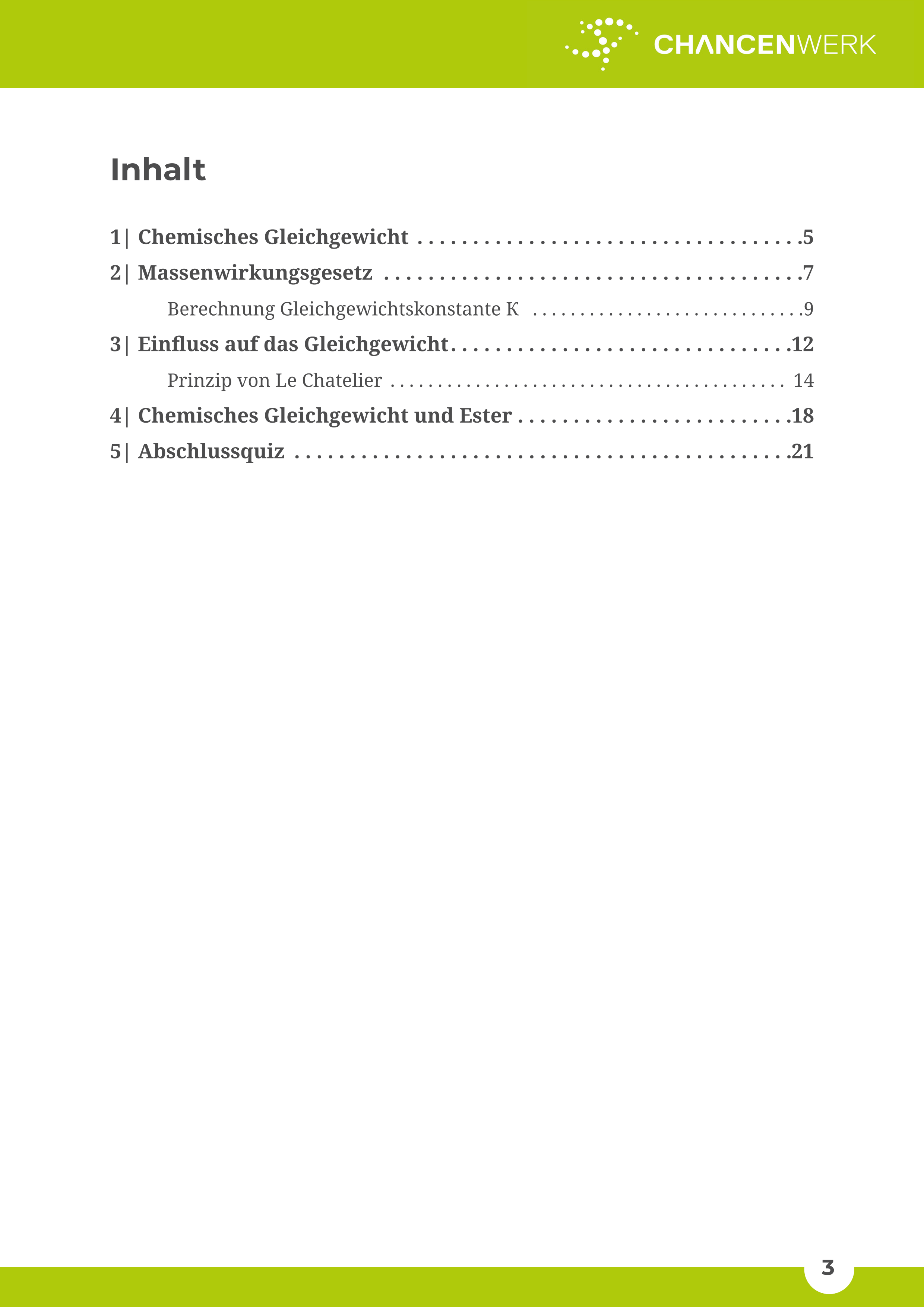 Chemisches Gleichgewicht und Massenwirkungsgesetz