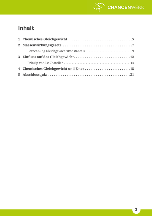 Chemisches Gleichgewicht und Massenwirkungsgesetz