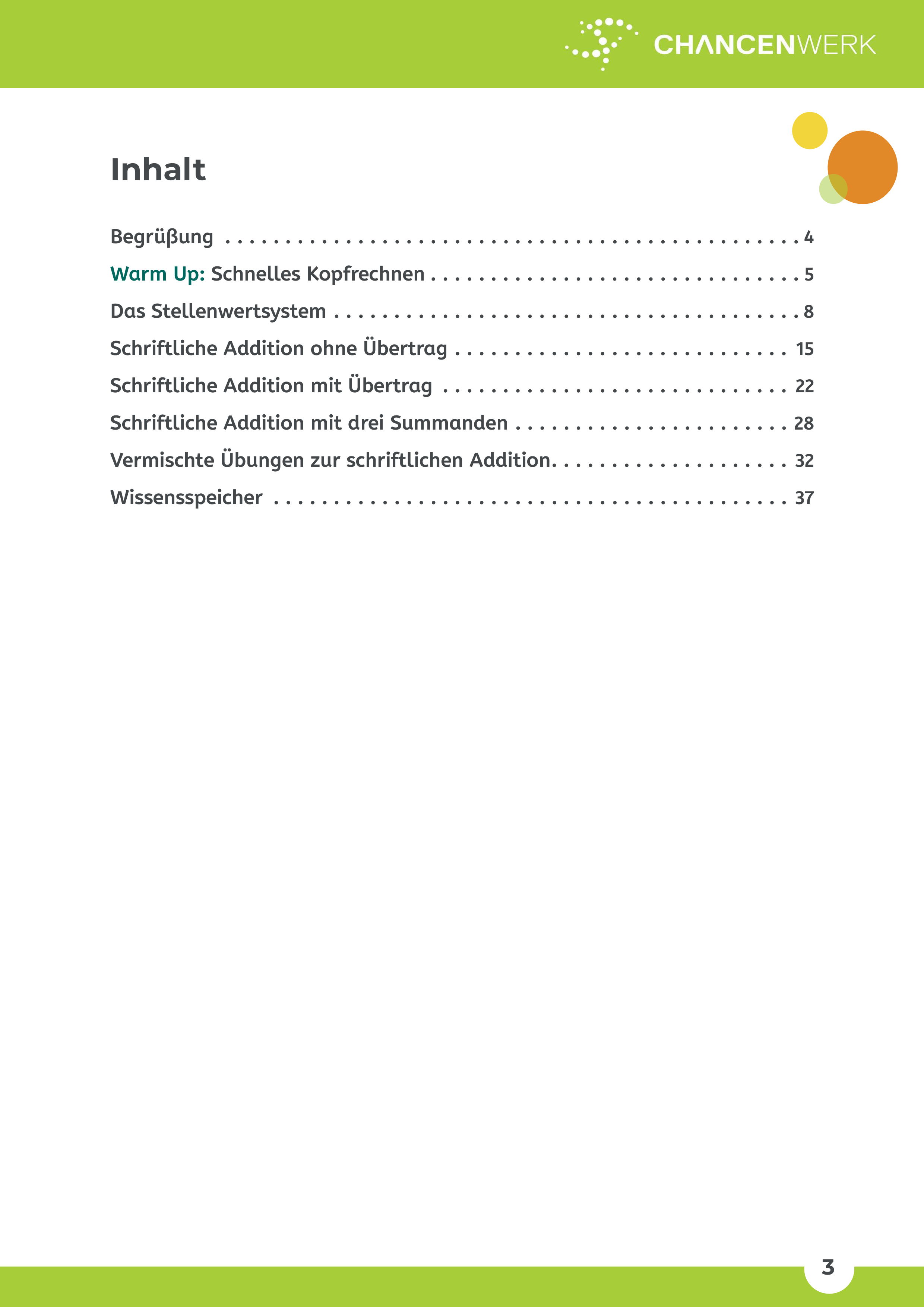 Schriftliches Addieren