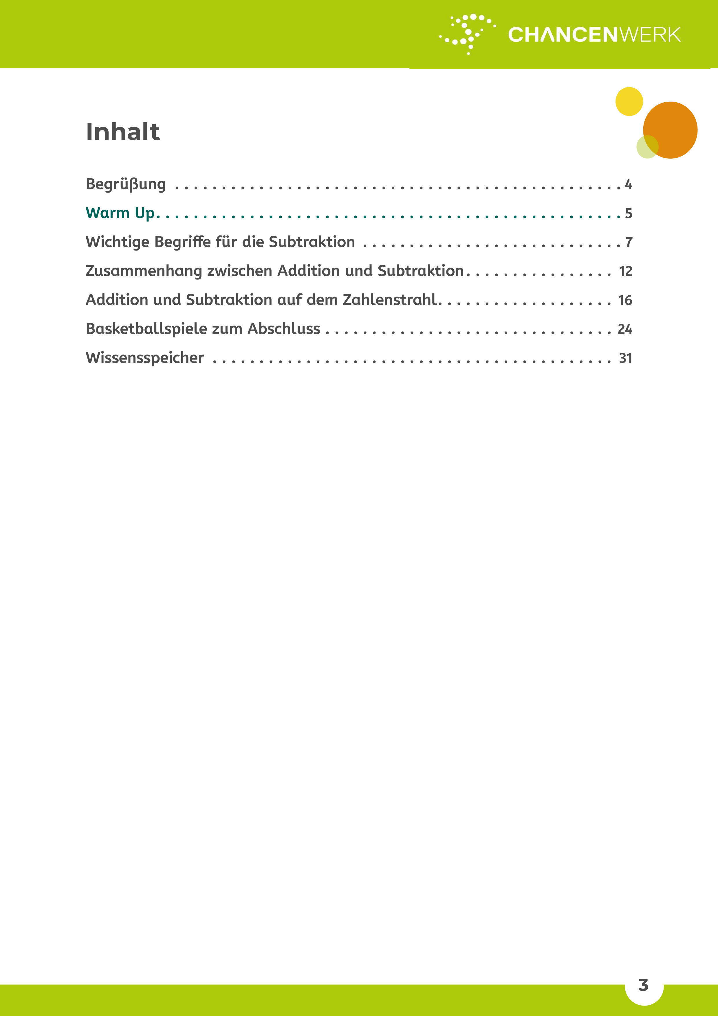 Grundbegriffe der Subtraktion