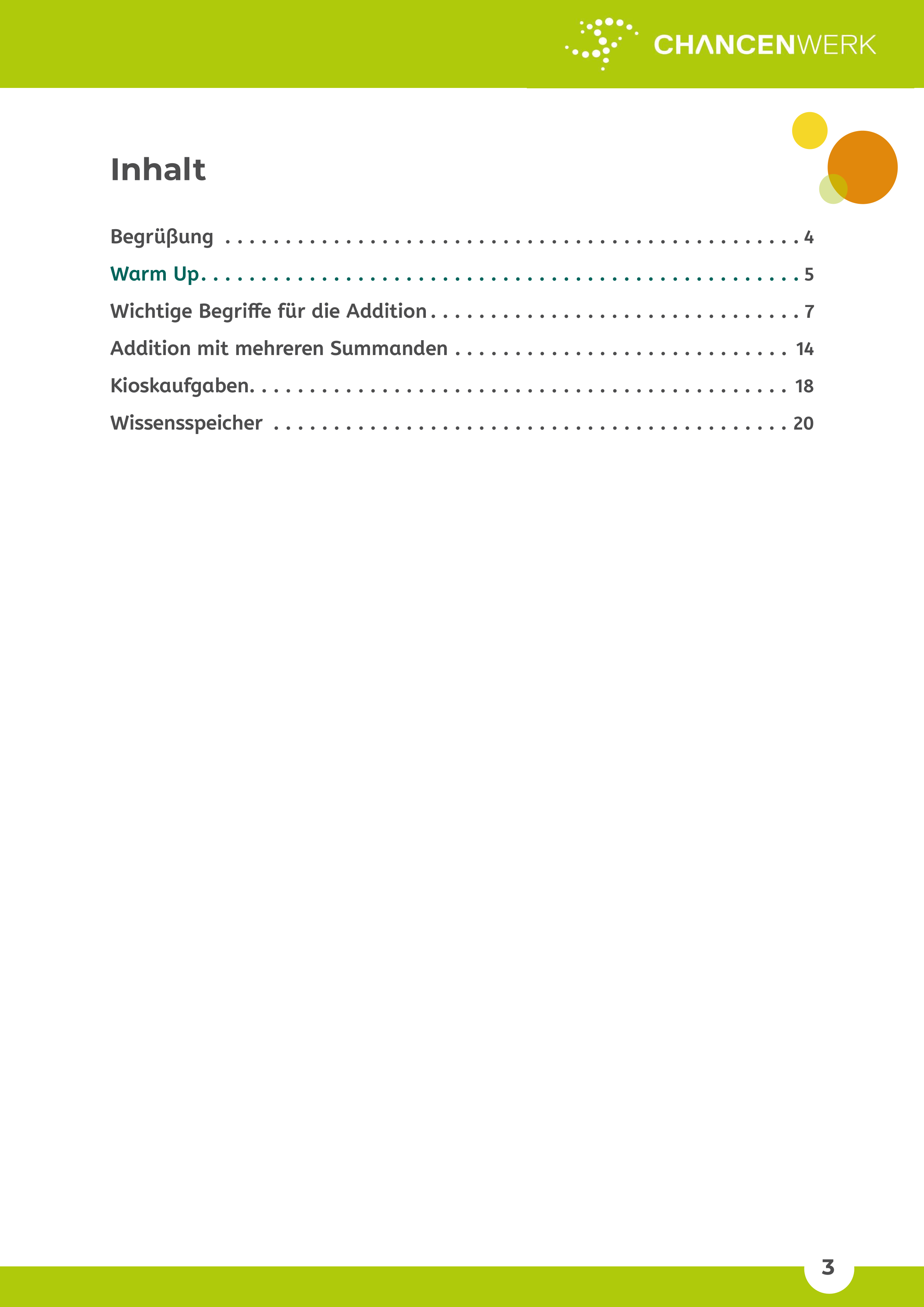 Grundbegriffe der Addition