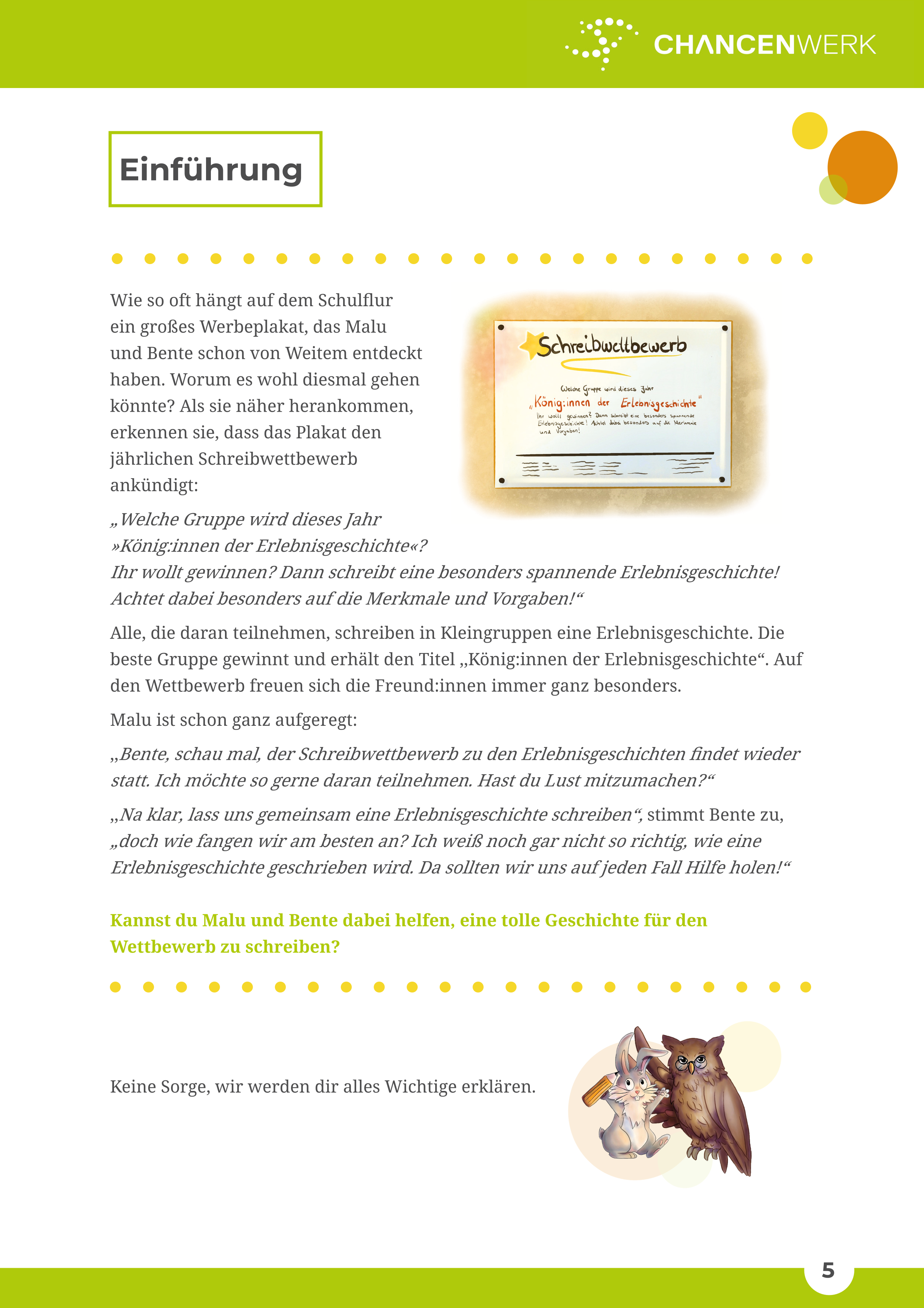 Eine Erlebnisgeschichte schreiben. Spannend und abwechslungsreich erzählen