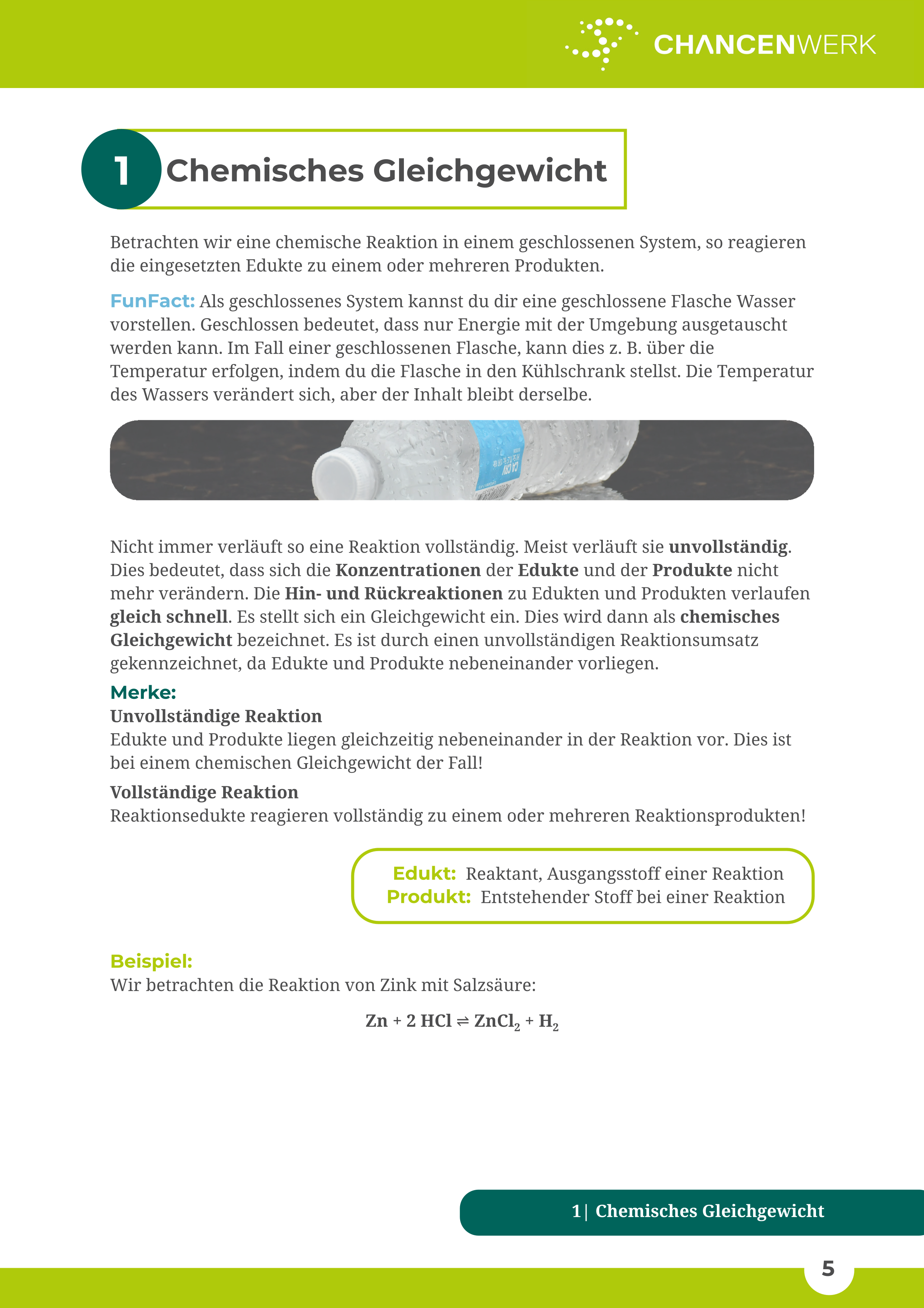 Chemisches Gleichgewicht und Massenwirkungsgesetz