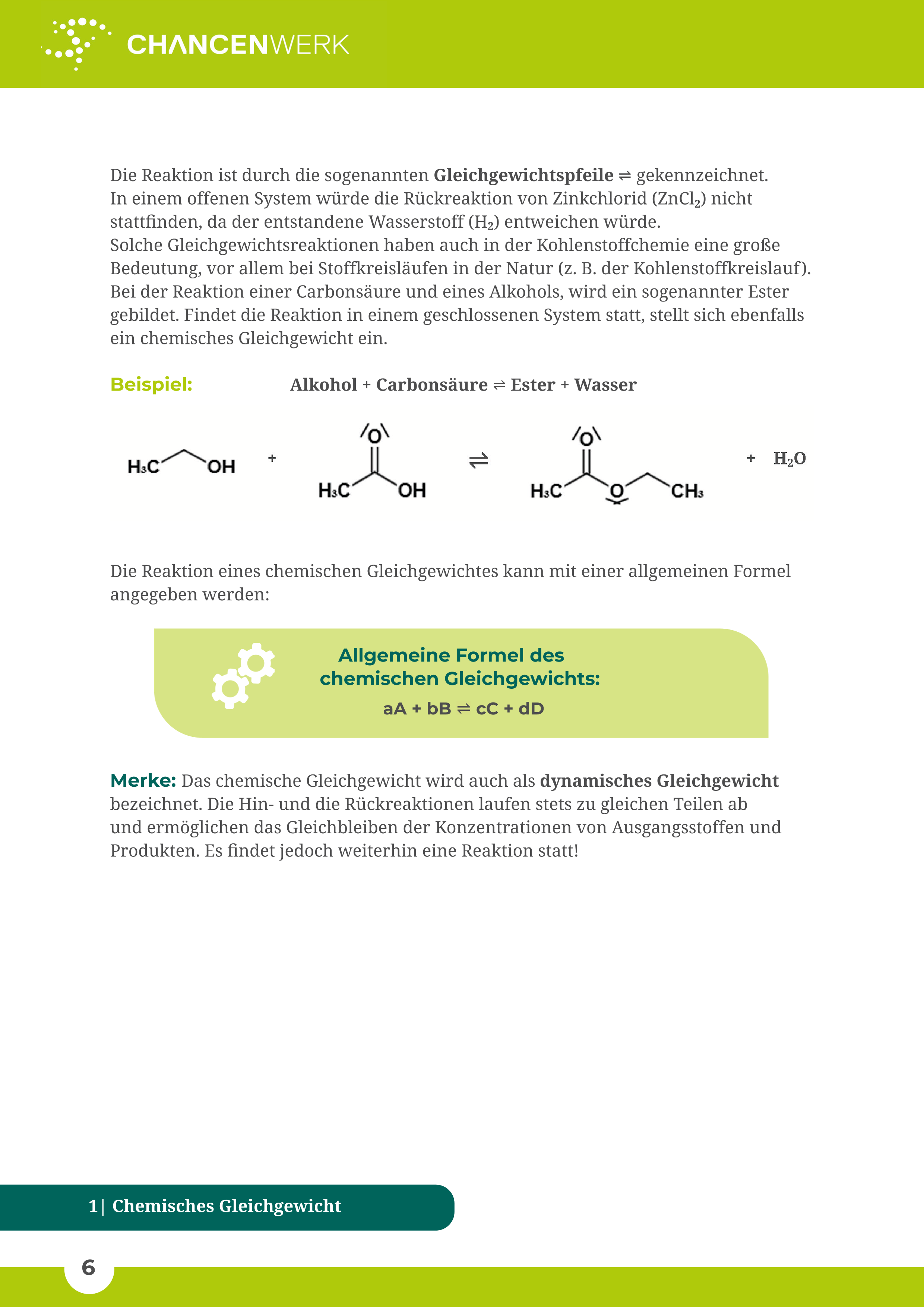 Chemisches Gleichgewicht und Massenwirkungsgesetz