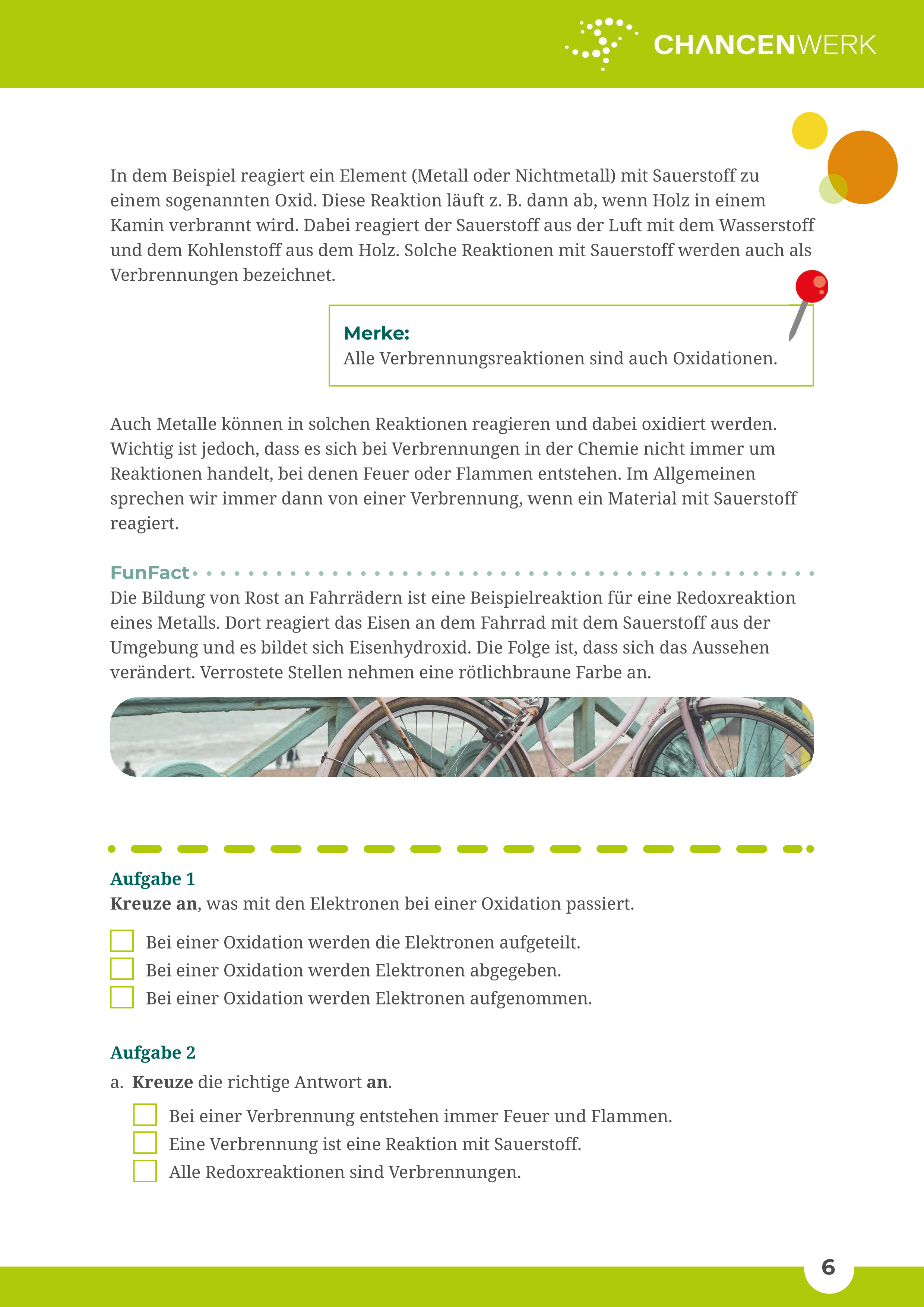 Einblick in Oxidation und Reduktion
