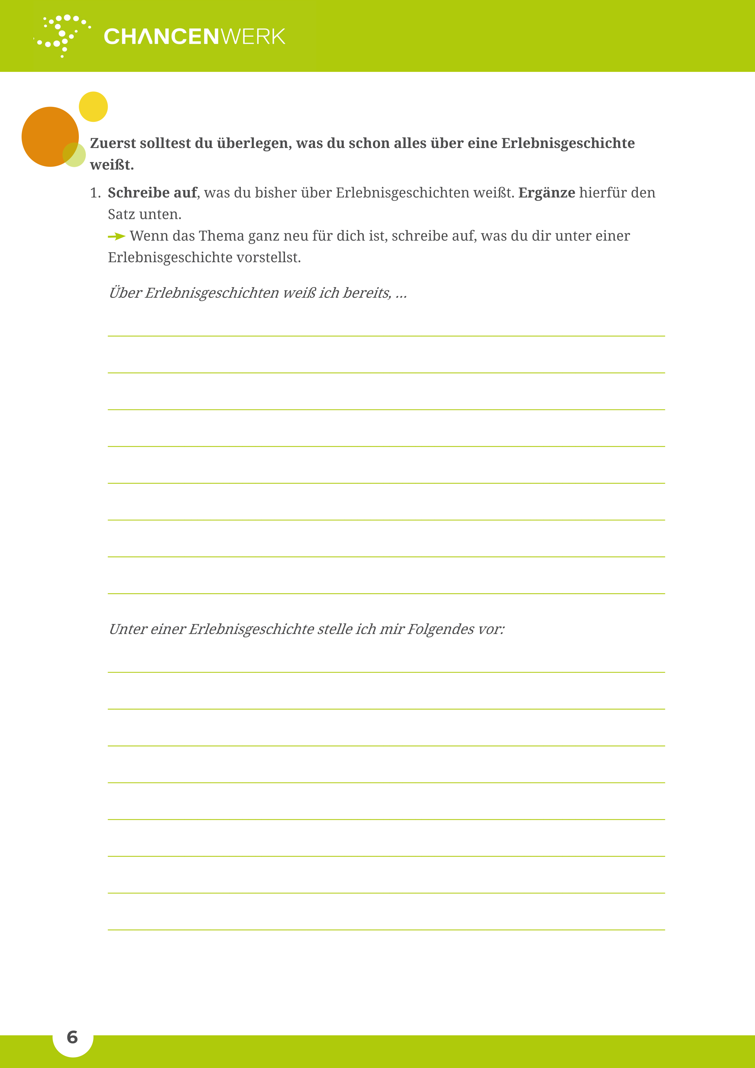 Eine Erlebnisgeschichte schreiben. Spannend und abwechslungsreich erzählen